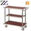 Airline catering equipment buffet accessories items 3 tiers luxury wooden bar serving tea food aircraft catering buffet trolley