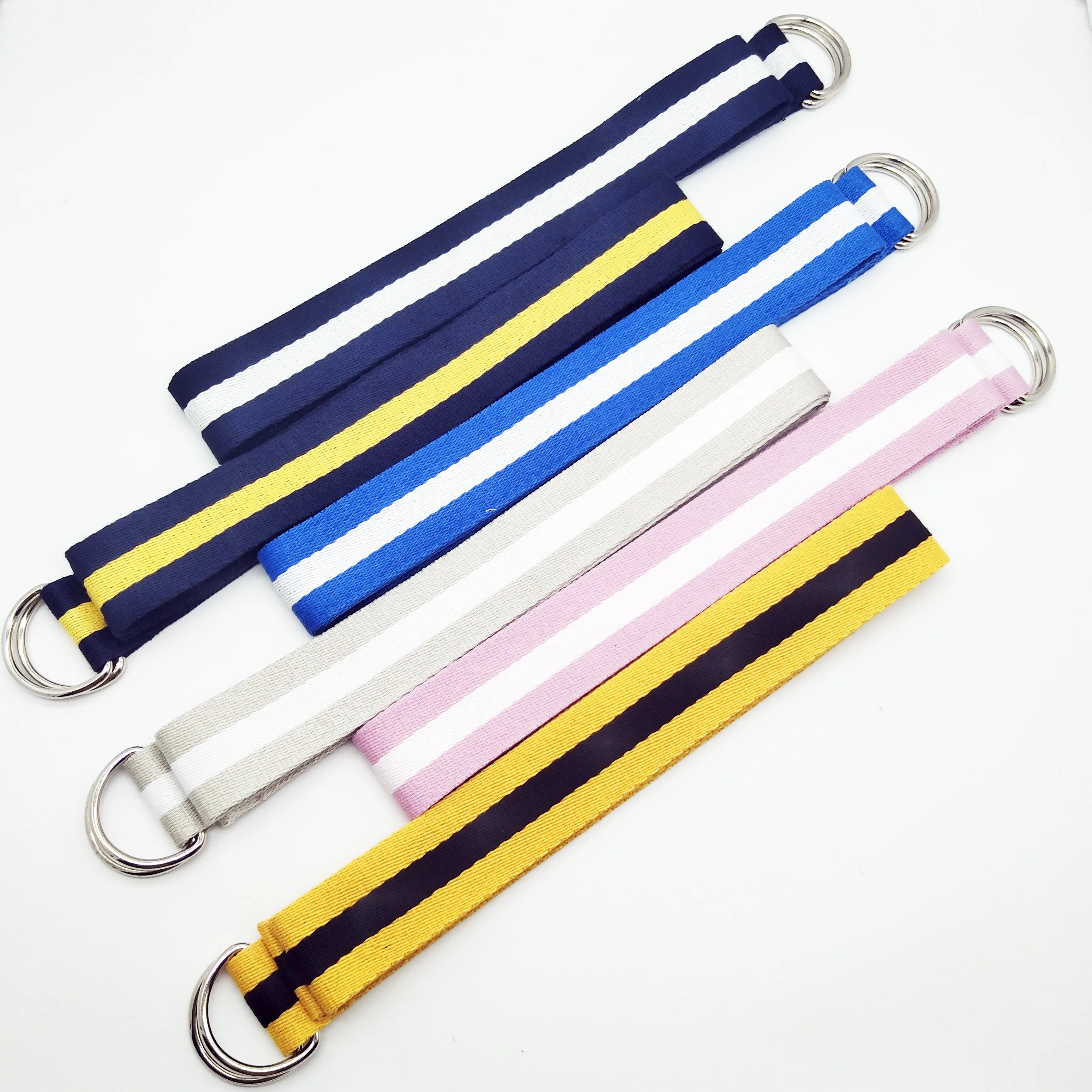 Wholesale Dark Blue Narrow Strip Cotton Fashion Belt With Plastic Buckle Clip For Men Buy