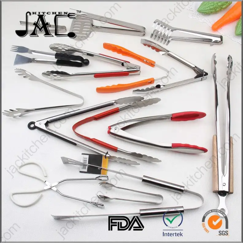 Custom Stainless Steel Pp Nylon Baking Tongs