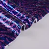 Wholesale fish scale polyester woven double sided 5mm sequin reversible embroidery fabric leopard printed