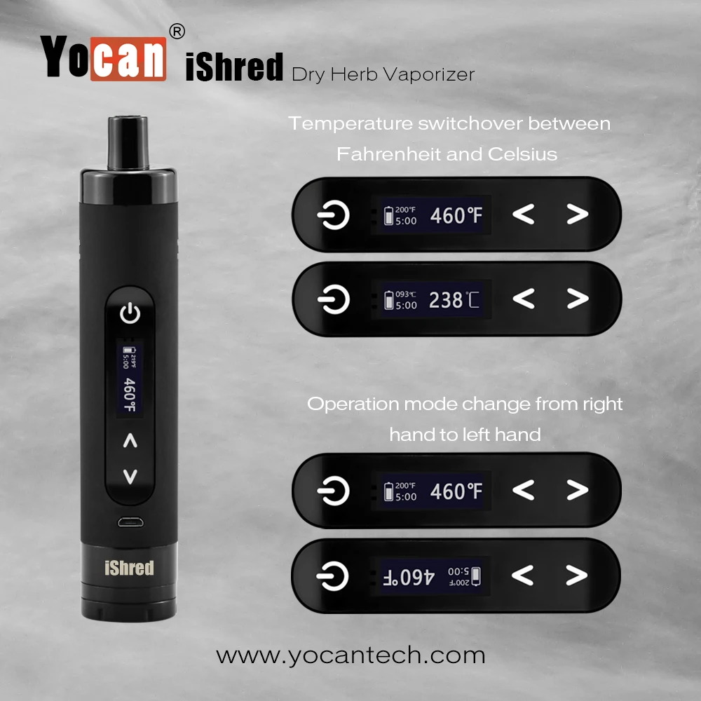 Patented by Yocan Unique Build-in Grinder Yocan iShred dry herb vaporizer pen dry herb grinder for fine powder