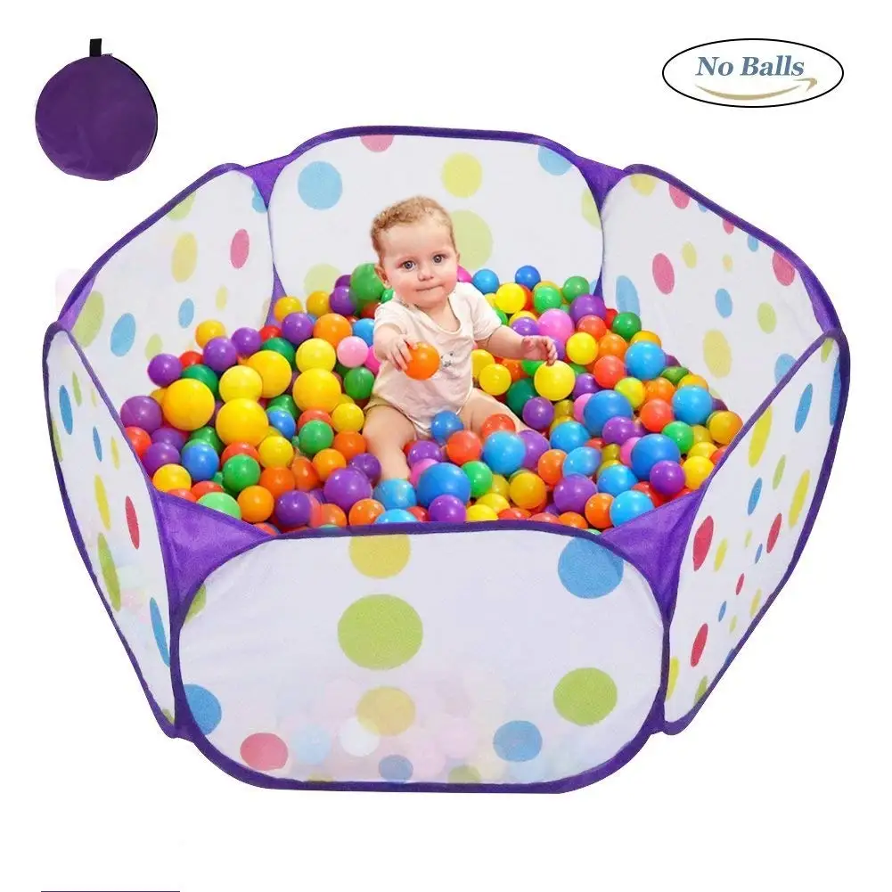 Compact & Colorful Polka Dot Hexagon Ball Pit Kids Playpen Design Waterproof 