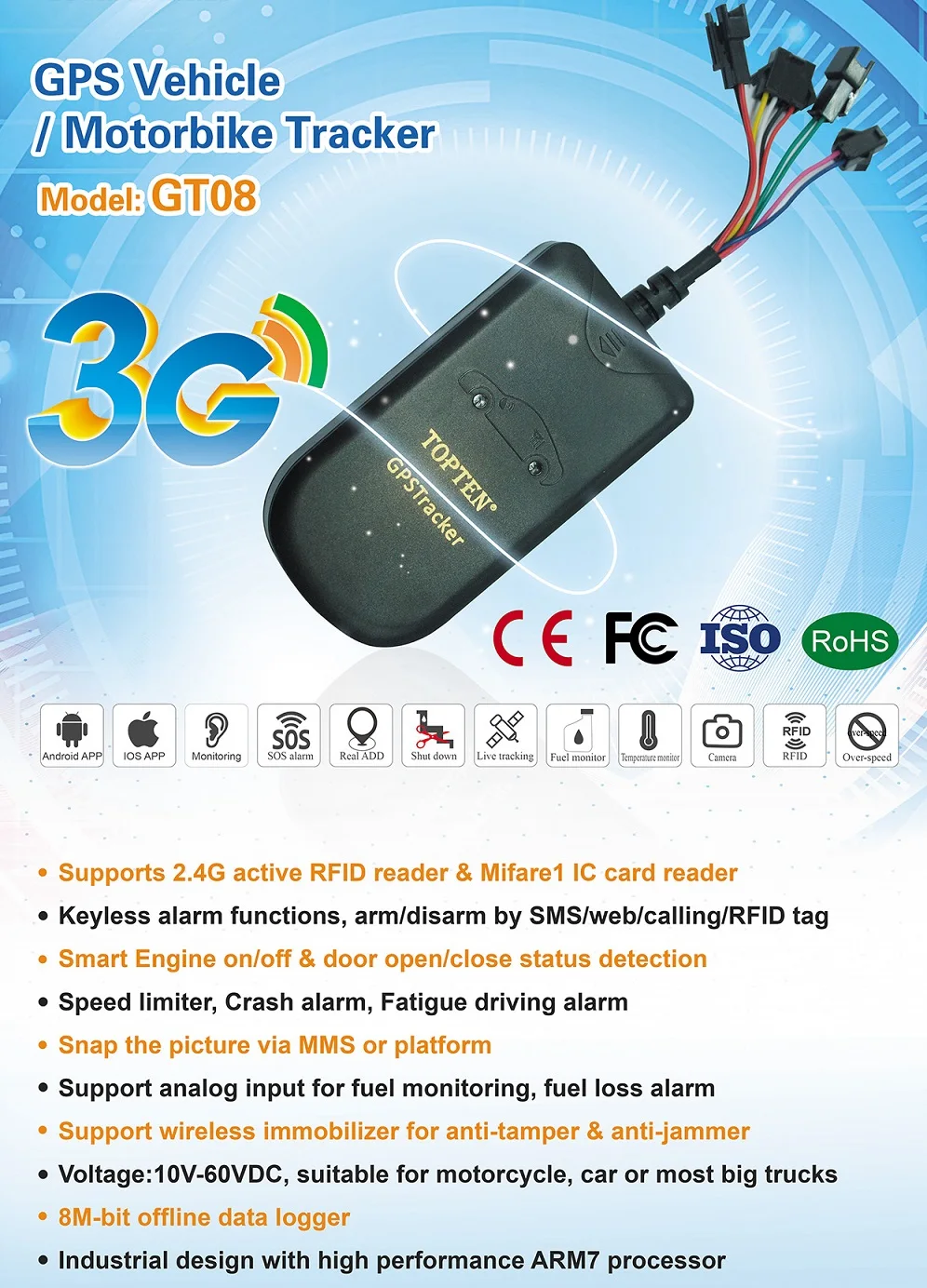 Car Motorcycle Electric Bike 2g/3g/4g Gsm Gprs Smart Realtime Tracking