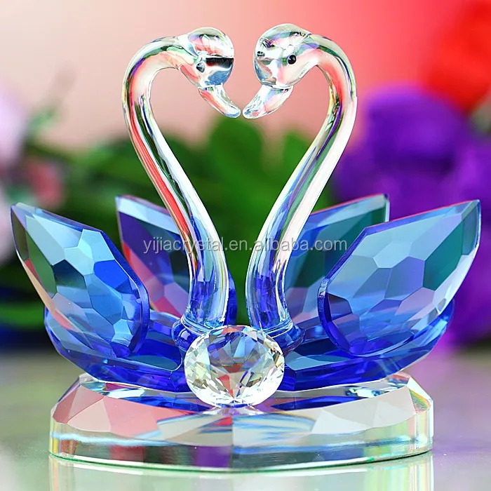 Colorful Couple Crystal Swan Wedding Gifts And Decorations - Buy