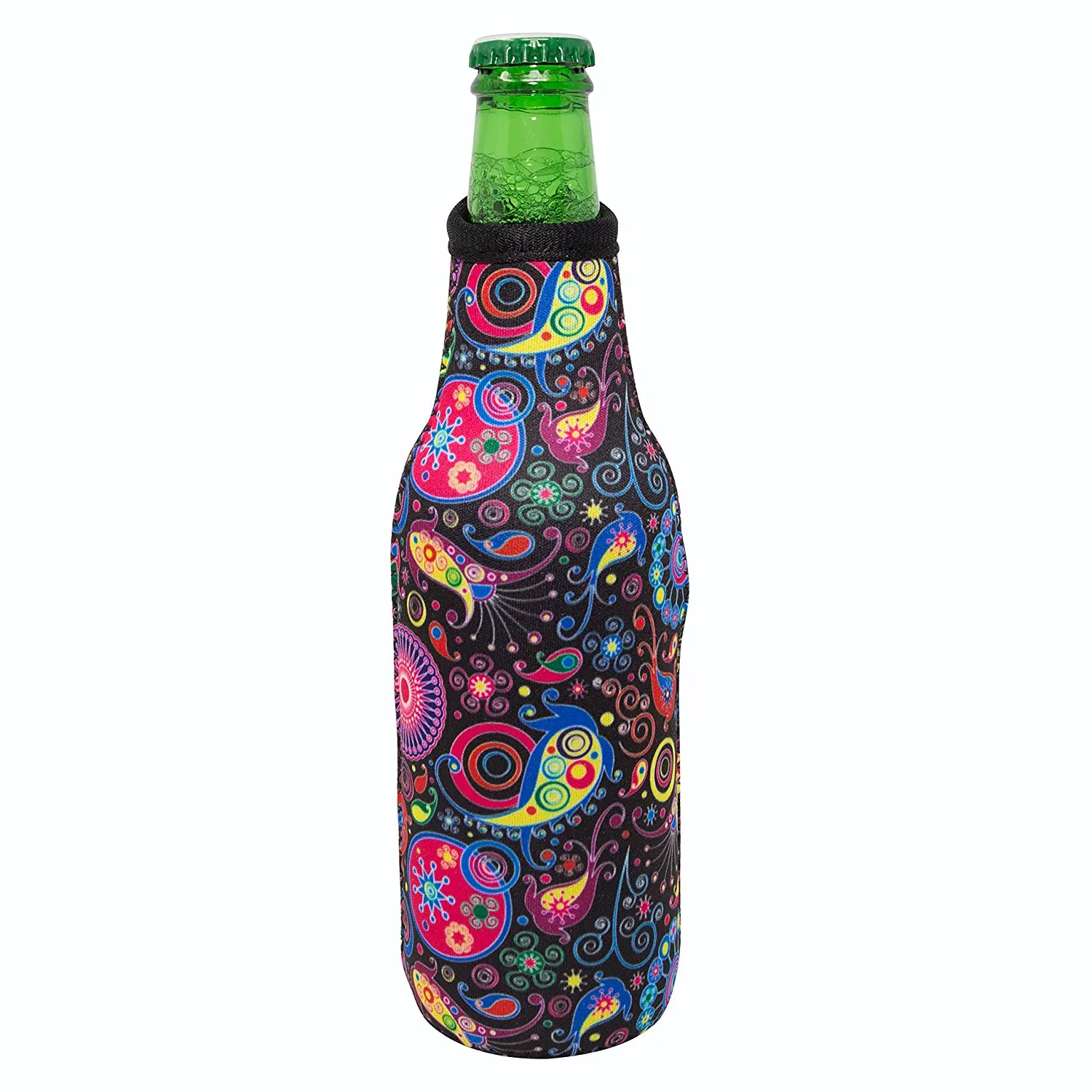 Factory Customized Neoprene Zipper Sleeve Insulated Beer Bottle Covers