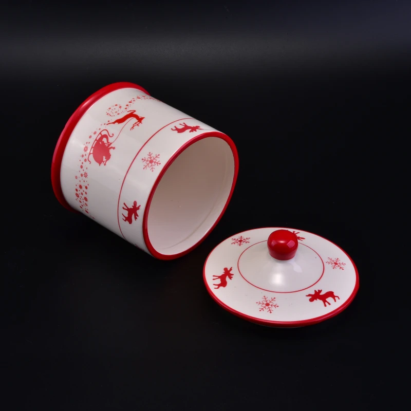 Wholesales Christmas festival ceramic candle jars home decoration