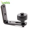 Sliding Barn Door Hardware Wall Mount Bracket Black Bottom Adjustable Floor Guide Stay Roller