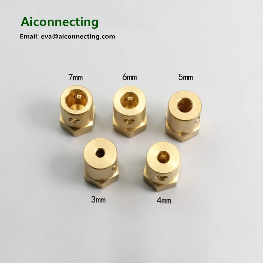 2 x Brass Shaft Motor Flexible Coupling Coupler Connector 3mm to 3mm For RC