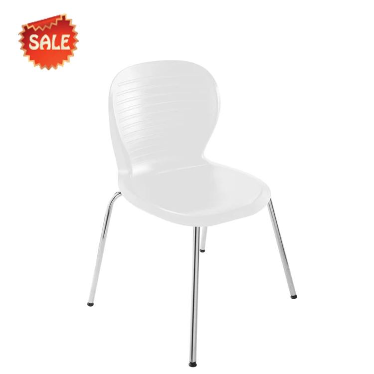 Outdoor Plastic Chair Dining Plastic Chair Steel Legs Metting Chair