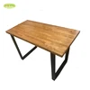 Customized wood dining table / factory made solid wood coffee table usa cherry wood with metal base