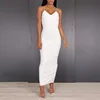Cotton Summer 2 Layers Women Sexy Bodycon Maxi Dress White Basic Tube Long Ladies Pencil Dresses Casual Vestidos New Y11224