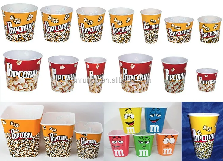 2.8l 5l 7l 100oz Popcorn Plastic Bucket With Handle And Lid Buy