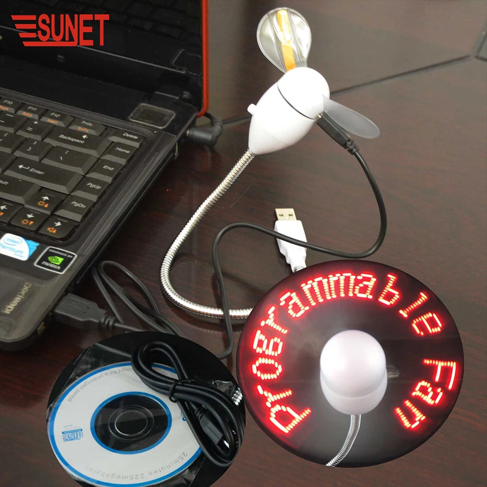 SUNJET New Year Gift 2020 Most Popular Products Programmable USB Message LED Fan Ventilator