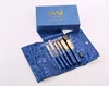 High quality professional natural blue elegant makeup brush kit 6PC