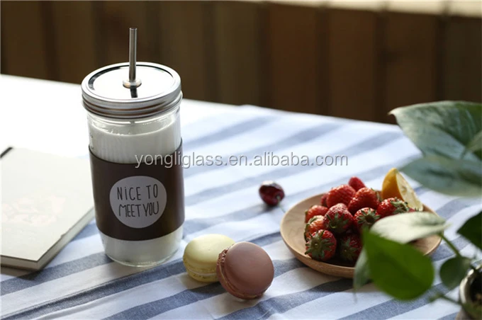2015 last products drinking glass mason jar with straw and tin lid, mason jar with handle and hinged lids