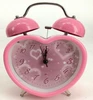 A Heart Shape Silent Bed Desk Alarm Clock with Night Light for Kids Students gift