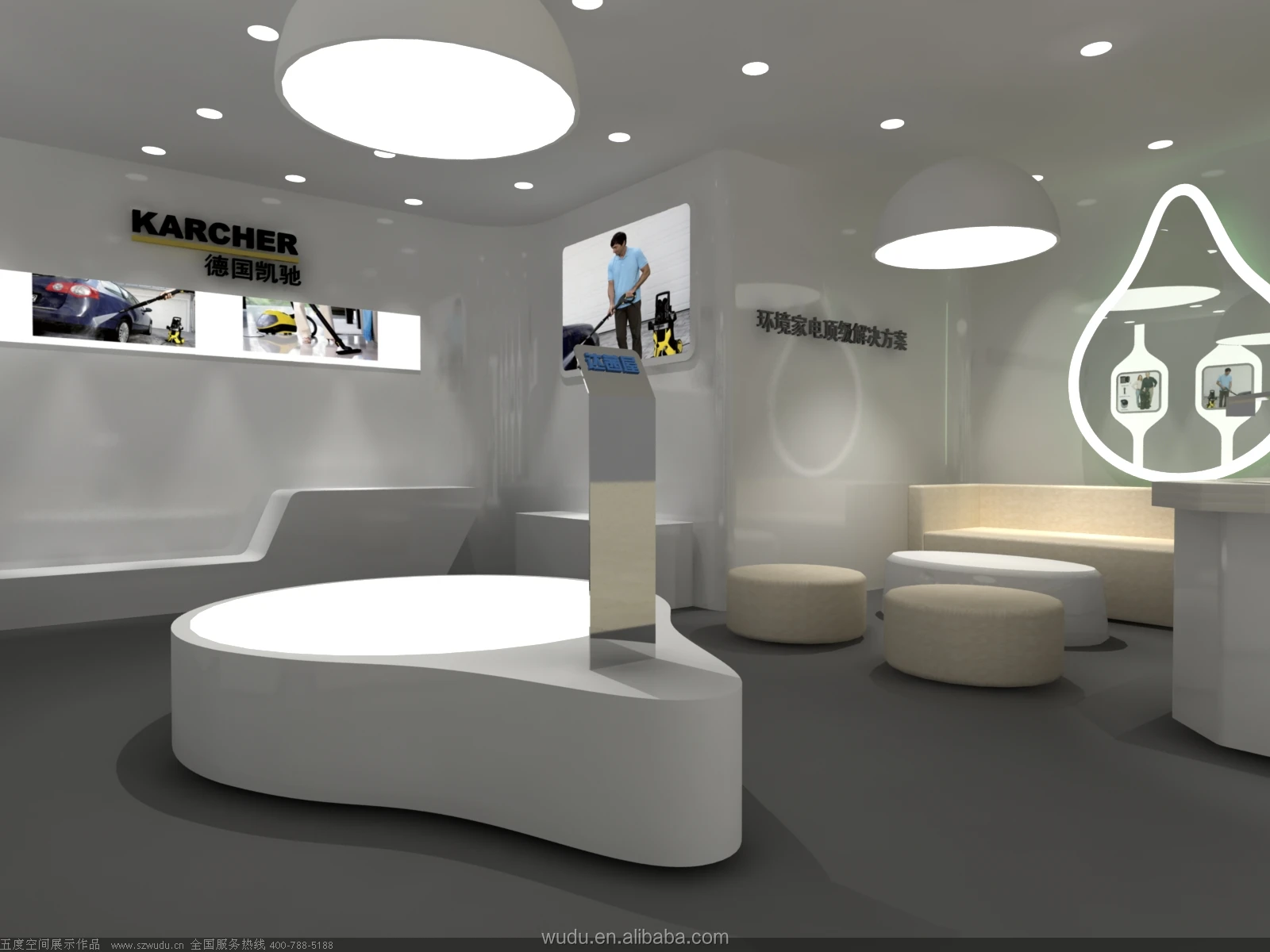 Electronic Store Decoration Fitting Counter Cabinet Stand Interior Design Showcase Kiosk Display Shop Furniture