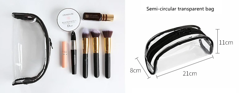 Customized in a variety of sizes and shapes transparent waterproof zipper bag travel storage pvc wash bag