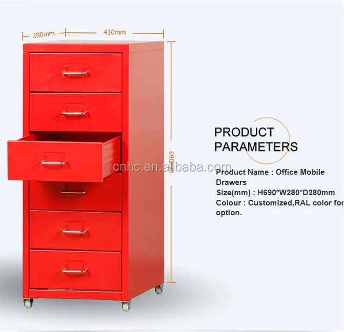 Modern Red 6 Drawer Home Depot Cabinet Metal Drawer Parts Cabinet