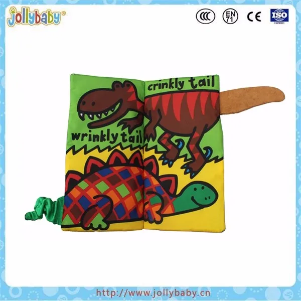 Top sell washable cloth book solf book with animals tails