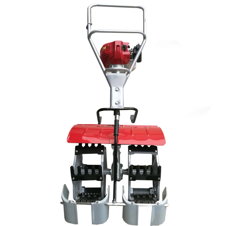 Hot-selling gasoline-powered paddy field weeder Home use two row paddy field special mower
