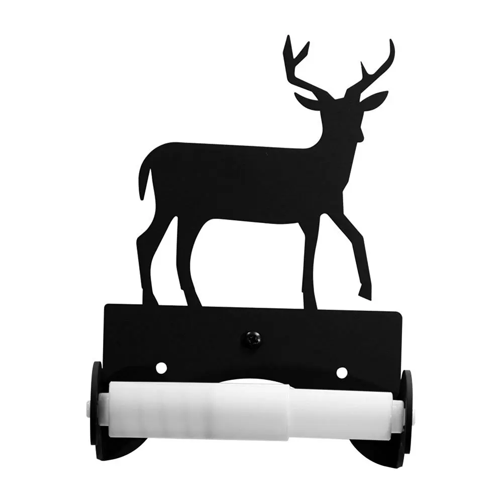 Iron Traditional Style Deer Toilet Roll Tissue Holder - Heavy Duty Metal Toilet Paper Holder, Toilet Tissue Holder, Toilet Paper Dispenser, Toilet Roll Dispenser