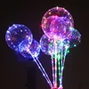 Newest helium stuffing new year Christmas wedding party bubble balloons round confetti feather led light bobo balloons