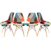 Plastic wooden leather metal dining chair Made in china Cashmere patchwork fabric dining chair / wood chair dining