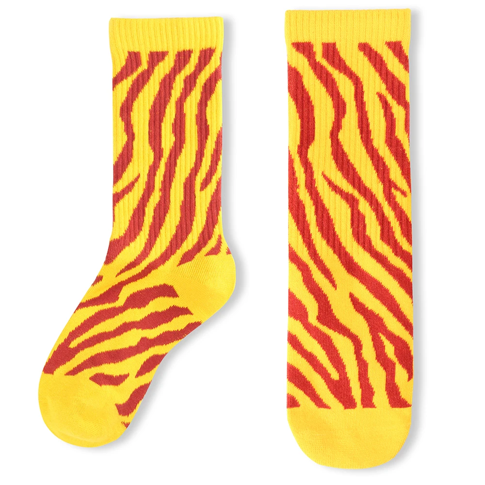 Street Japanese And Japanese Striped Combed Cotton Crew Sports Socks Men Logo