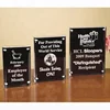 Silk Screen Logo Bevelled Acrylic Block Magnetic Acrylic Plaque 4x6 5x7 6x8 Polished Black Base Acrylic Panel Card Holder