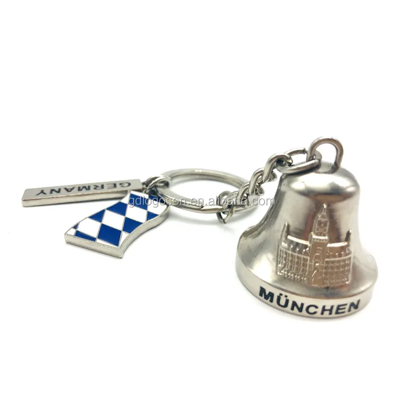 Custom Bell Keyring Souvenirs Munchen Bavaria Key Chains