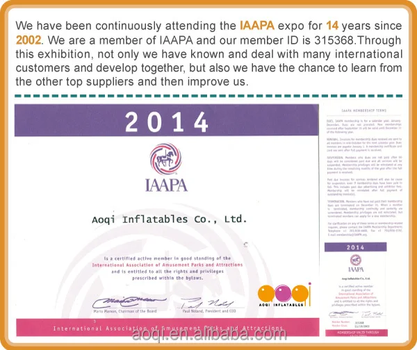 We have been continuously attending the IAAPA expo for 14 years since 2002.We are a member of IAAPA and our member ID is 315368.Through this exhibition,not only we have known and deal with many international customers and develop together,but also we have the chance to learn from the other top suppliers and then improve us.