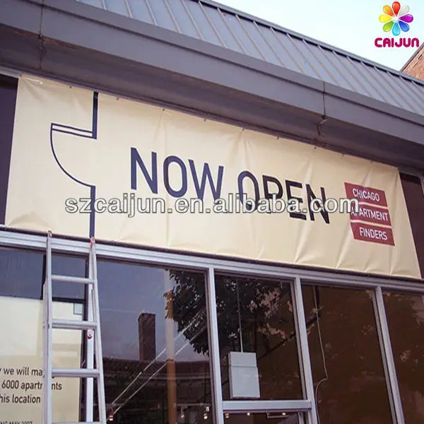 Customized Grommets And Rope Hanging Promotional Outdoor