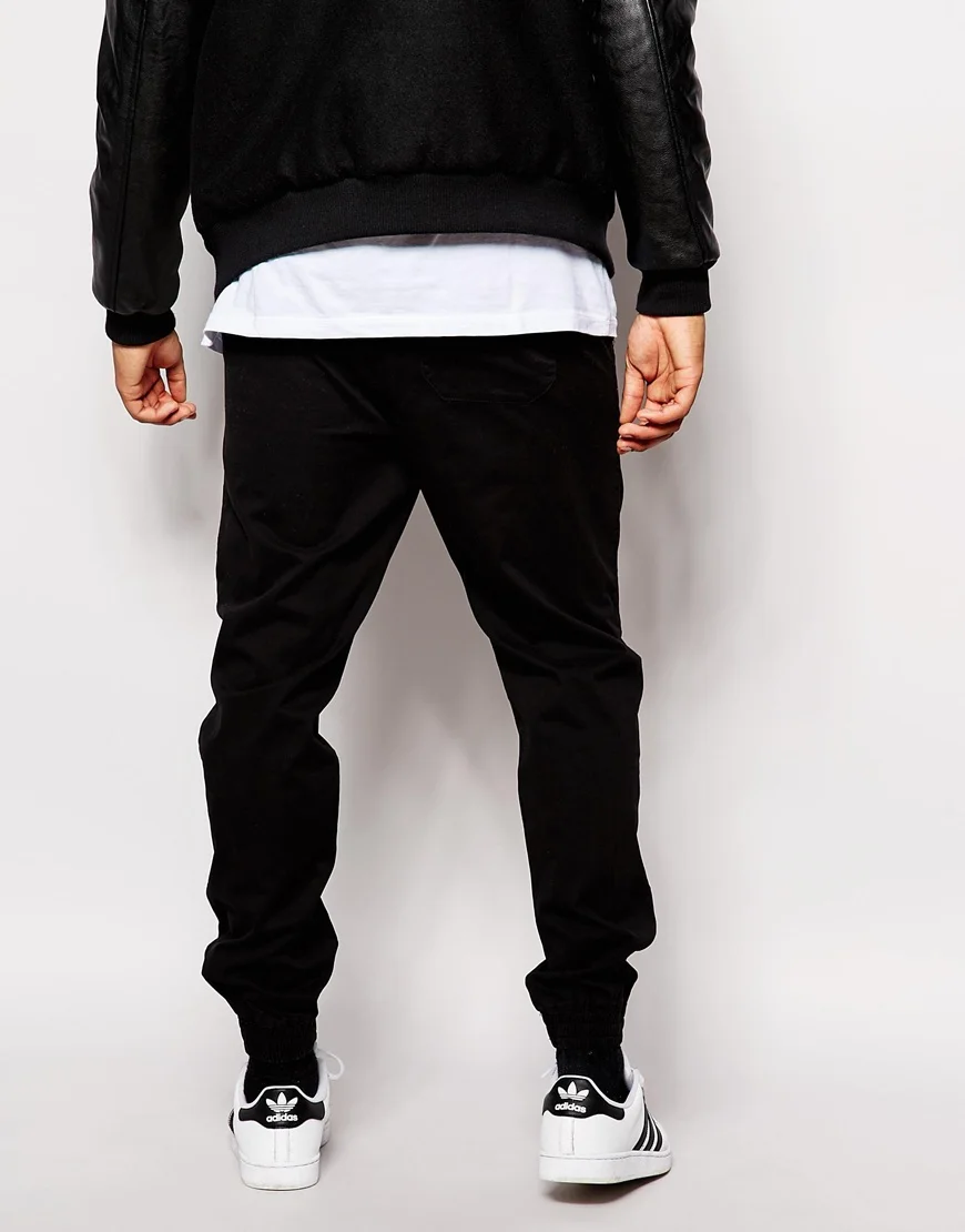 black chino joggers mens