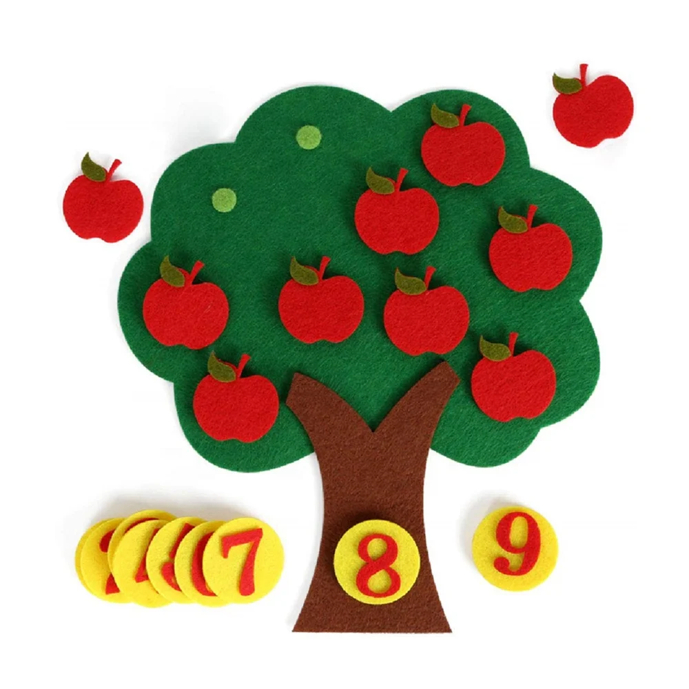 Teaching Felt Apple Tree Flannel Board Numbers Counting Toy For Toddlers  With 2 Set Felt Numbers - Buy Felt Numbers Counting Matching Game,Number  Train Toy,Educational Toys Board Product on Alibaba.com