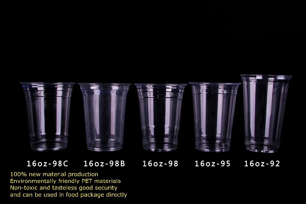 16 Oz Disposable Clear Plastic Smoothie Cups With Domed Lids - Buy Plastic Smoothie Cup,Plastic