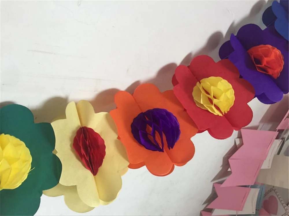 3m Hawaien Petales Fleurs Lumineuses Guirlande De Papier Anniversaire Tridimensionnel Guirlande Decoration Pour La Fete D Anniversaire De Mariage Buy Guirlande De Papier Hawaienne Fleur De Papier 3d Lahua Colore Product On Alibaba Com