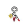 Lady Perfume Red Lipstick Love Kiss Charm Beads for Women Bracelets Floating Dangle DIY Glamour Trio Charms for Jewelry Making