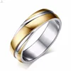Fashion Stainless Steel Gold And Silver Two Tone Rings