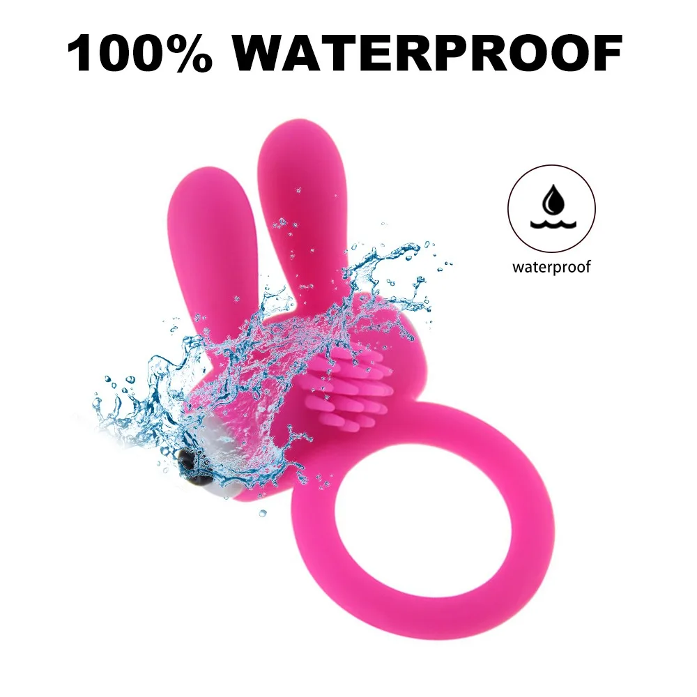 Anneau Vibrant Rabbit Pour Pénis - Silicone Rose, Livraison Gratuite