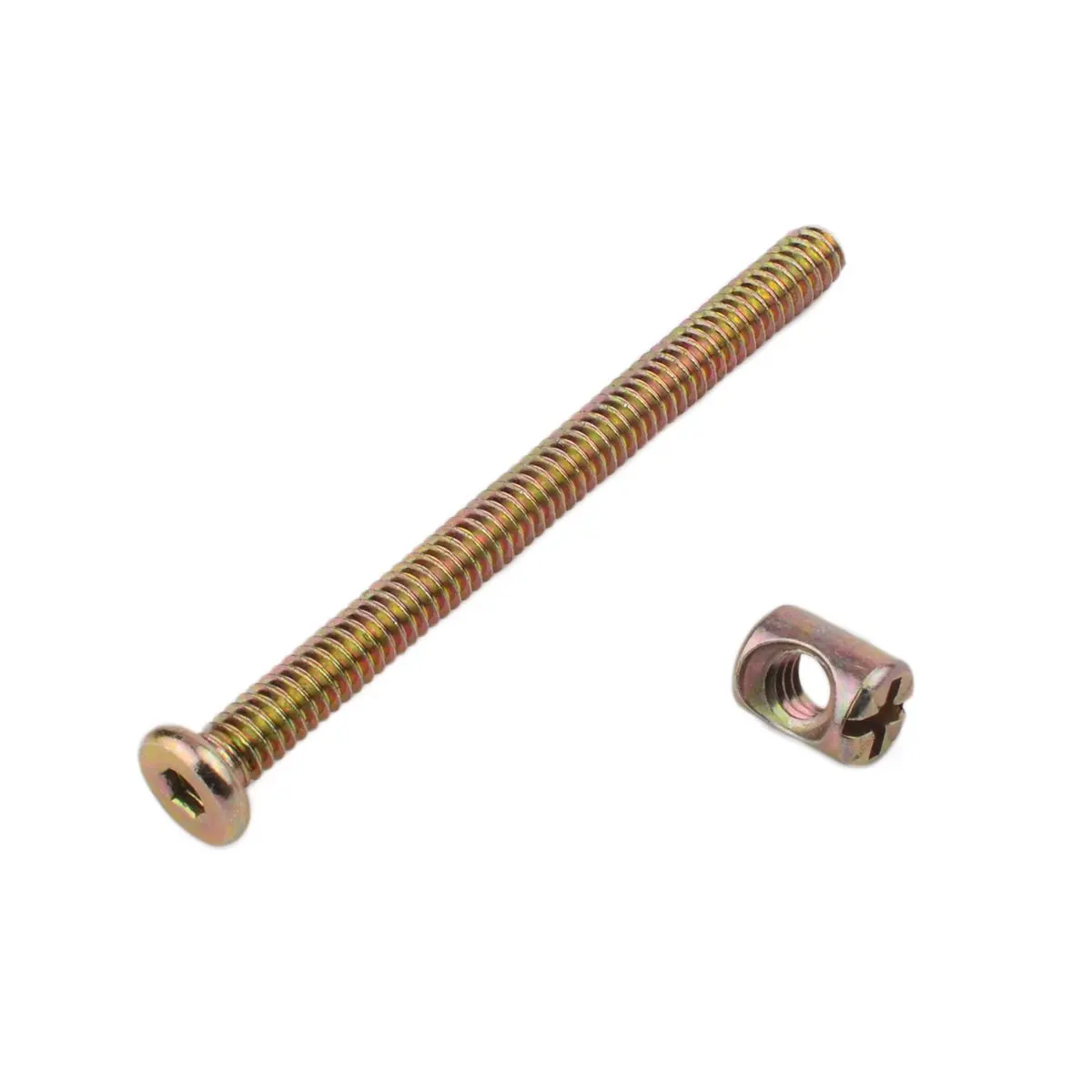 4 x M6 Furniture Cot /& Bed Hex Slotted Barrel Nuts