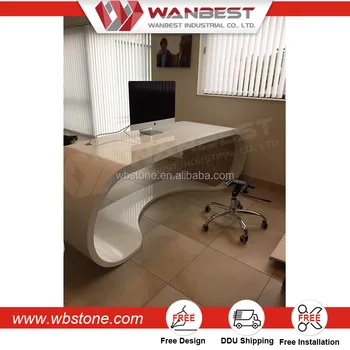 Customized Artifical Marble Executive Office Desk Manager Computer Customized Artifical Marble Executive Office Desk Manager Computer Table With Cabinets