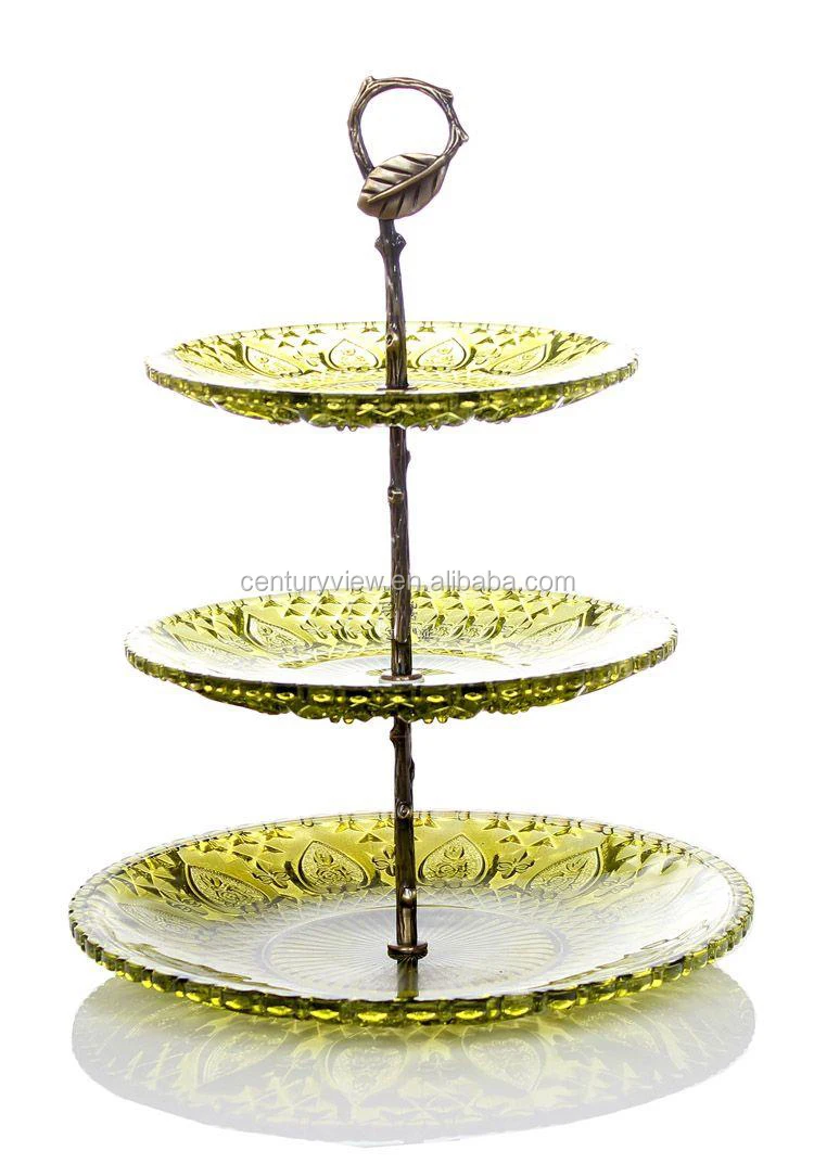 3tier Trays Decorative Large Glass Serving Platters Cup Cake Dishes