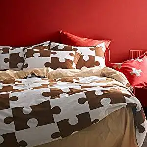 Jigsaw Puzzles Coffee Bedding Duvet Cover Set Kids Bedding Teen Bedding Dorm Bedding Gift Idea, Queen Size