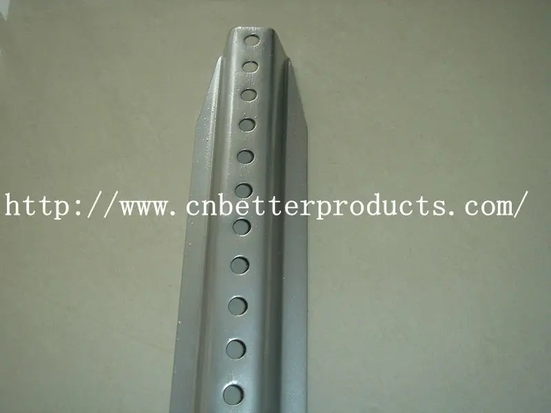 8 Foot Perforated Green painted U-channel Sign Post | U shape fence posts