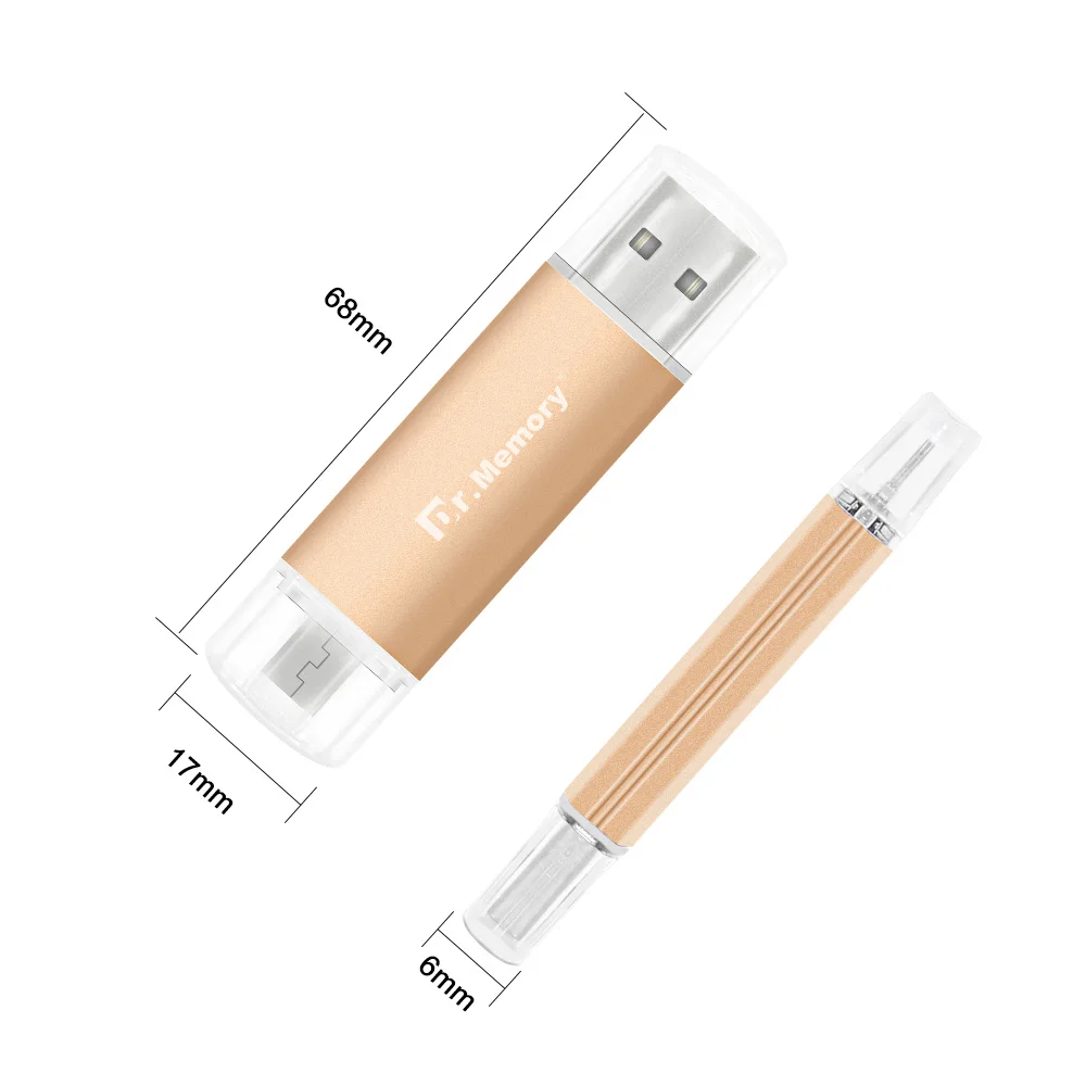 Most Popular OTG USB Flash Drive Enclosures 16gb 32gb USB 2.0 3.0 Good Look Colour Gold - ANKUX.COM