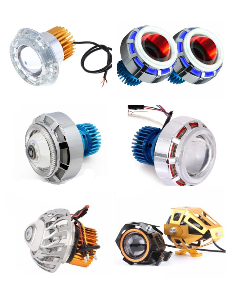 U7 Motorcycle led lighting system Led Projector Light Colourful Spotlights Devil Eyes 12V 3200LM 6500K 10W Led Work Light