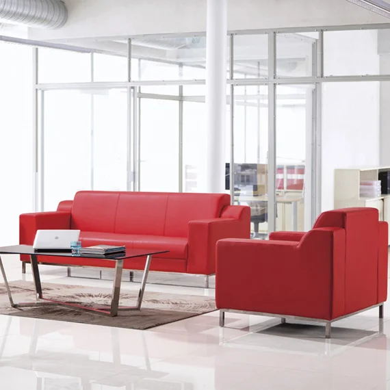 Red Office Leisure Fabric Sofa Couch,Lounge Sofa For Living Room