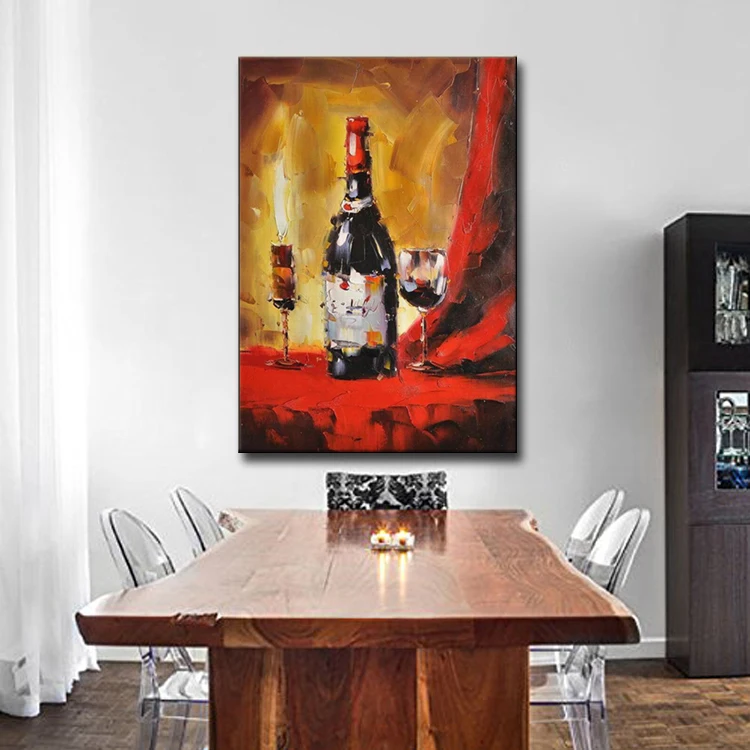 Wine Bottle Abstract still life oil Painting, View Wine Bottle Abstract ...