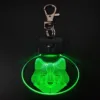 Promotion Items Custom Wolf Pattern Design Crystal Keyring Acrylic 7 Color Changing LED Keychain